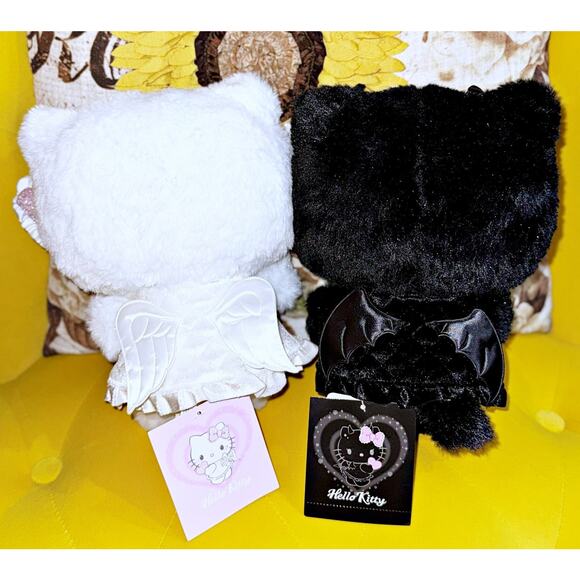 Sanrio] -Hello Kitty Angel & Little Devil Design Series  Japan Sanrio Original Plush Toy Doll Hello Kitty Little Angel and Devil Set 2024